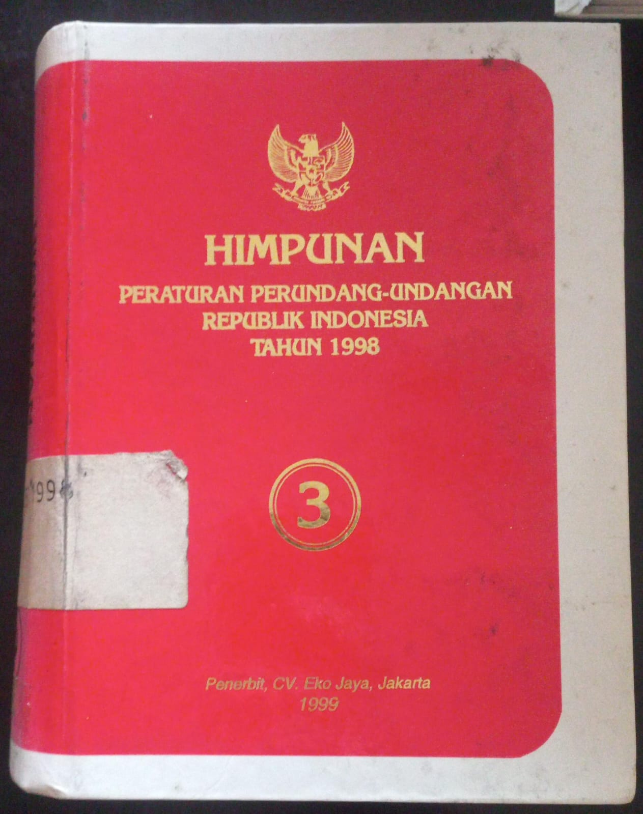 Cover Himpunan Peraturan perundang-undangan Republik Indonesia Tahin 1998