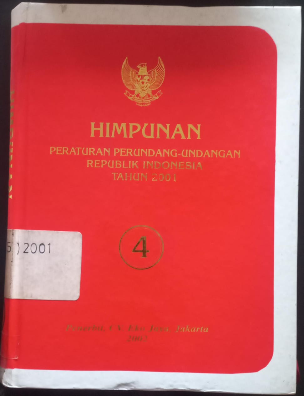 Cover Himpunan Peraturan Perundang-undangan Republik Indonesia Tahun 2001