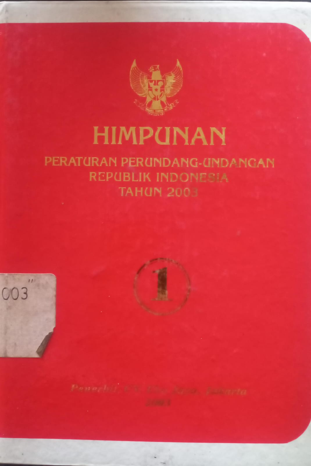 Cover Himpunan Peraturan Perundang-undangan Republik Indonesia Tahun 2003