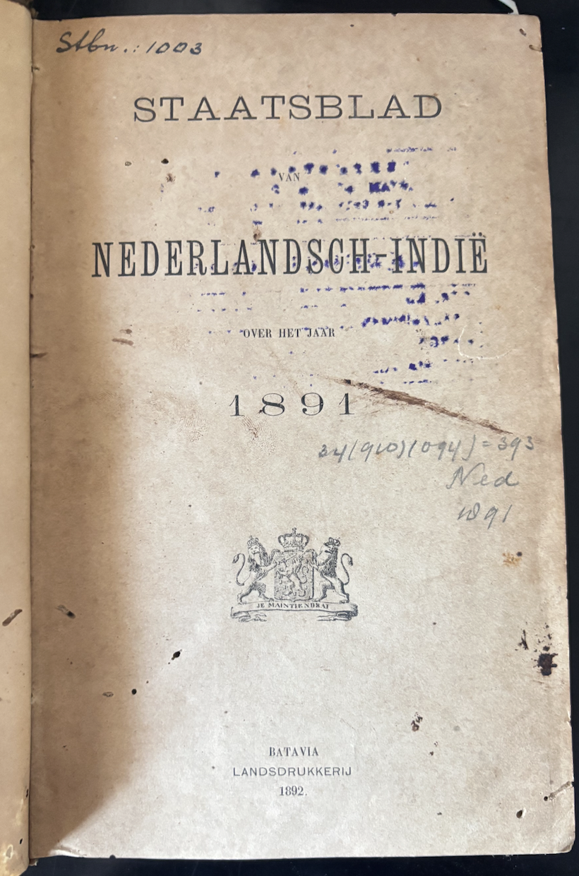 Cover NETERLANDSCH-INDIE 1891