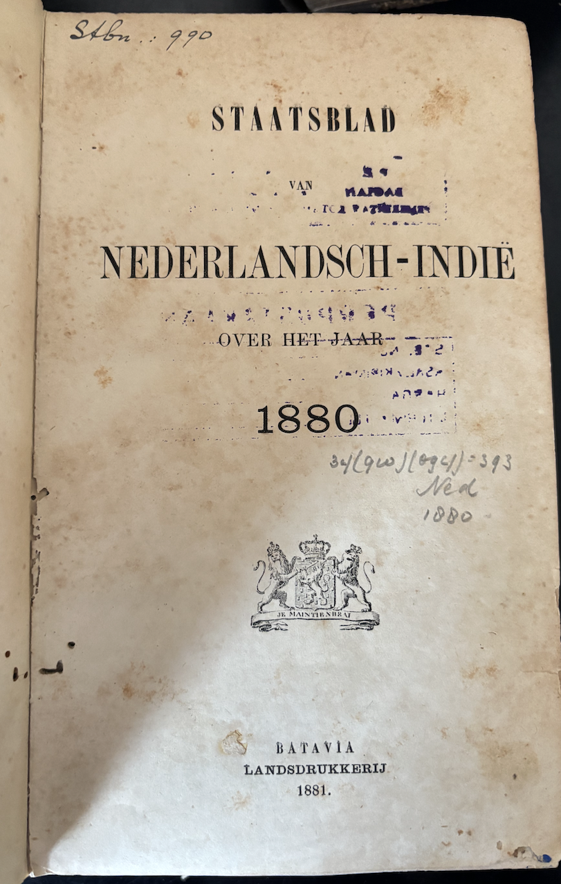 Cover NEDERLANDSCH-INDIE 1880