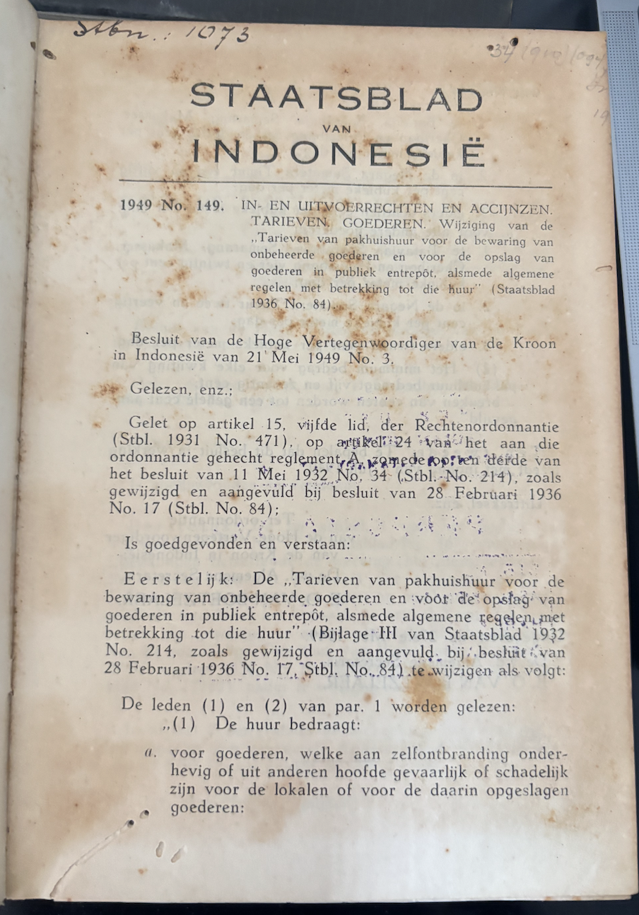 Cover Staatsblad Van Indonesie