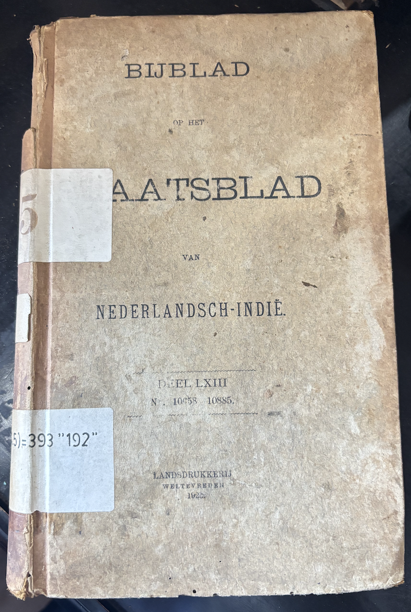 Cover Bijblad Staatsblad Van Neterlandsch-Indie 1925