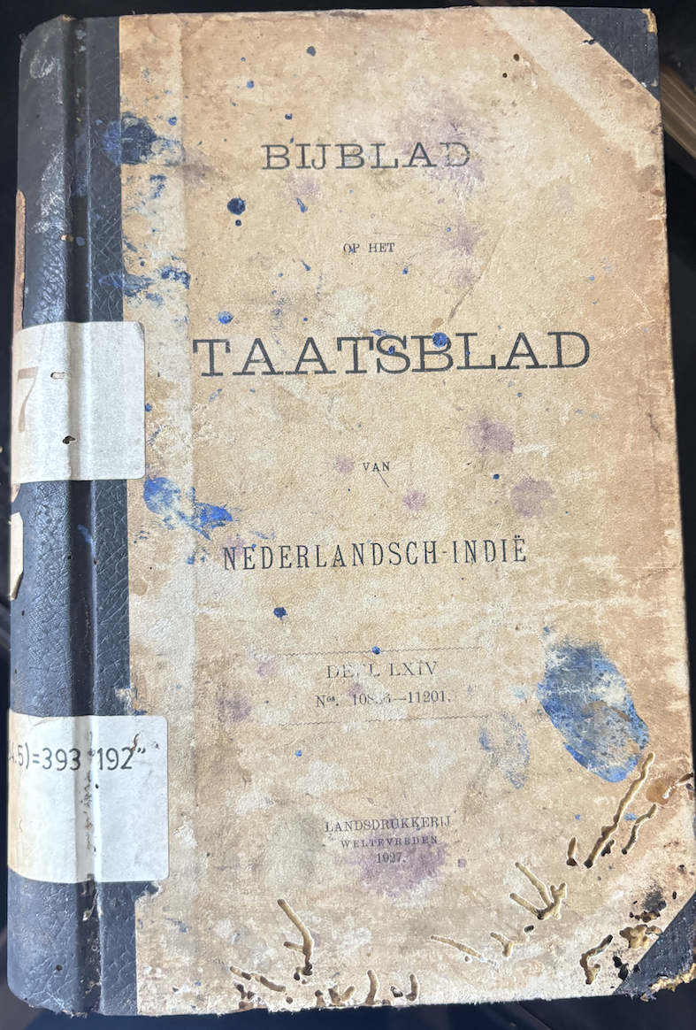 Cover Bijblad Staatsblad Van Neterlandsch-Indie 1927