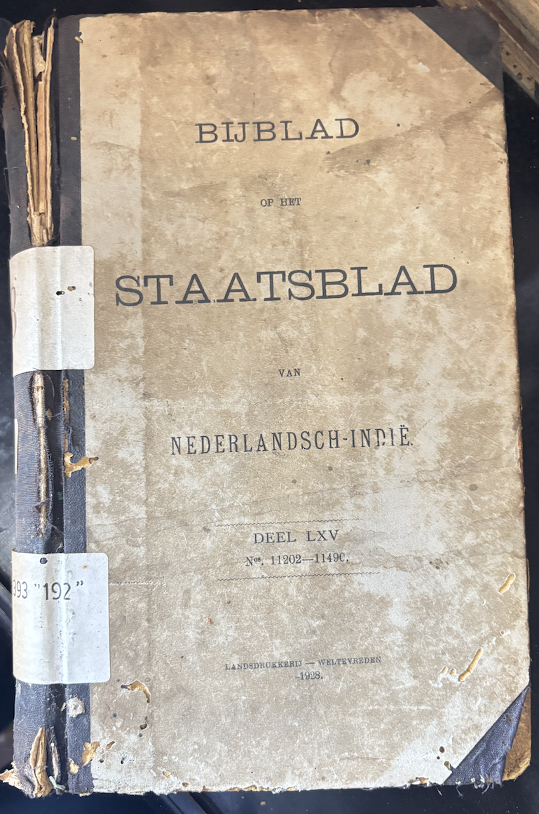 Cover Bijblad Staatsblad Van Neterlandsch-Indie 1928