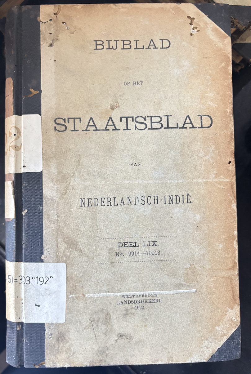 Cover Bijblad Staatsblad Van Neterlandsch-Indie 1922