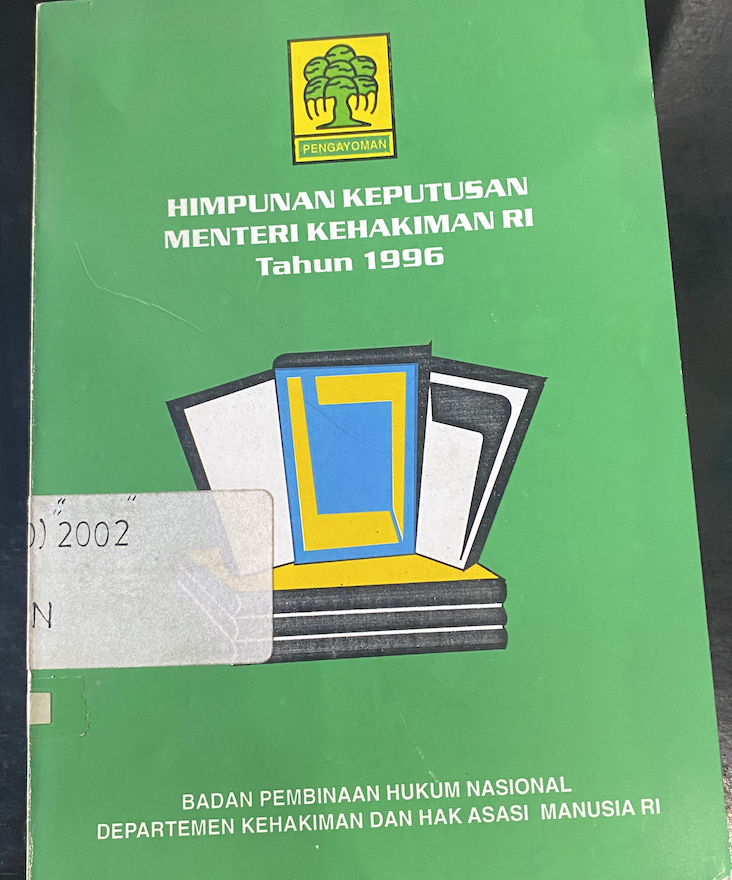 Cover Himpunan Keputusan Menteri Kehakiman RI Tahun 1996