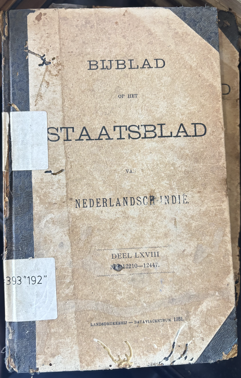 Cover Bijblad Staatsblad Van Neterlandsch-Indie 1931