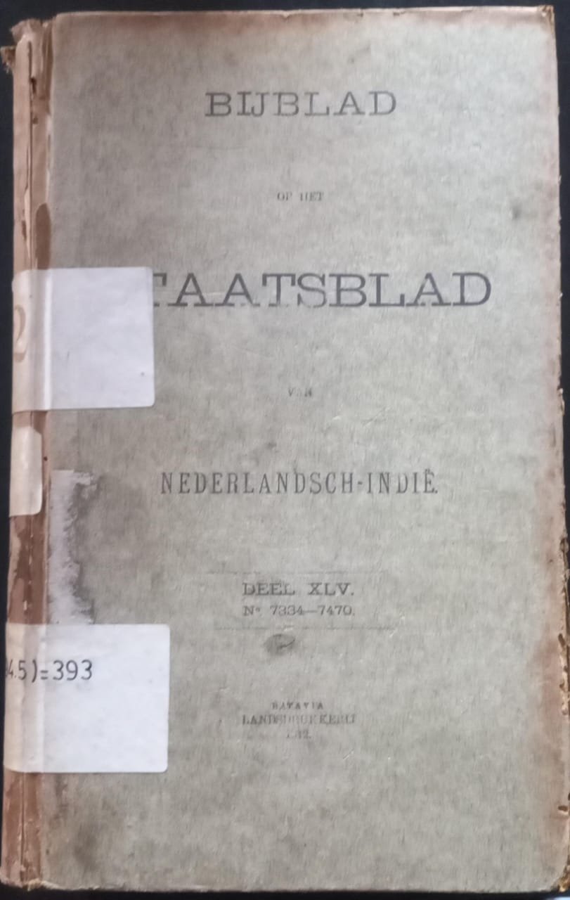 Cover Staatsblad Van Nederlandsch-Indie 1911