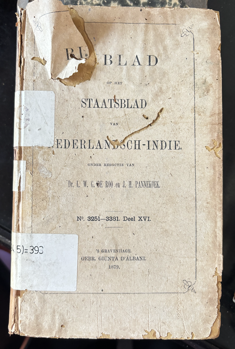 Cover Bijblad Staatsblad Van Neterlandsch-Indie 1879 No. 3251-3381