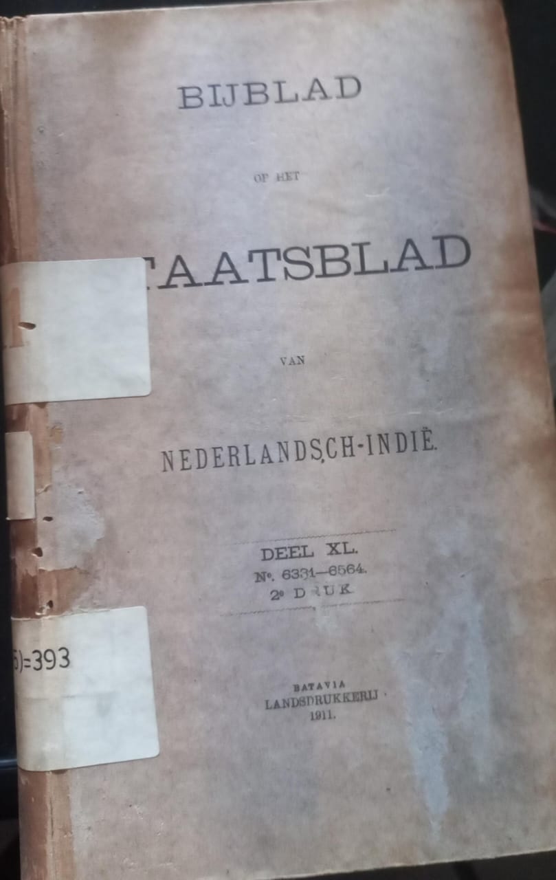 Cover Bij Blad Op Het Staatsblad Van Nederlandsch-Indie 1911