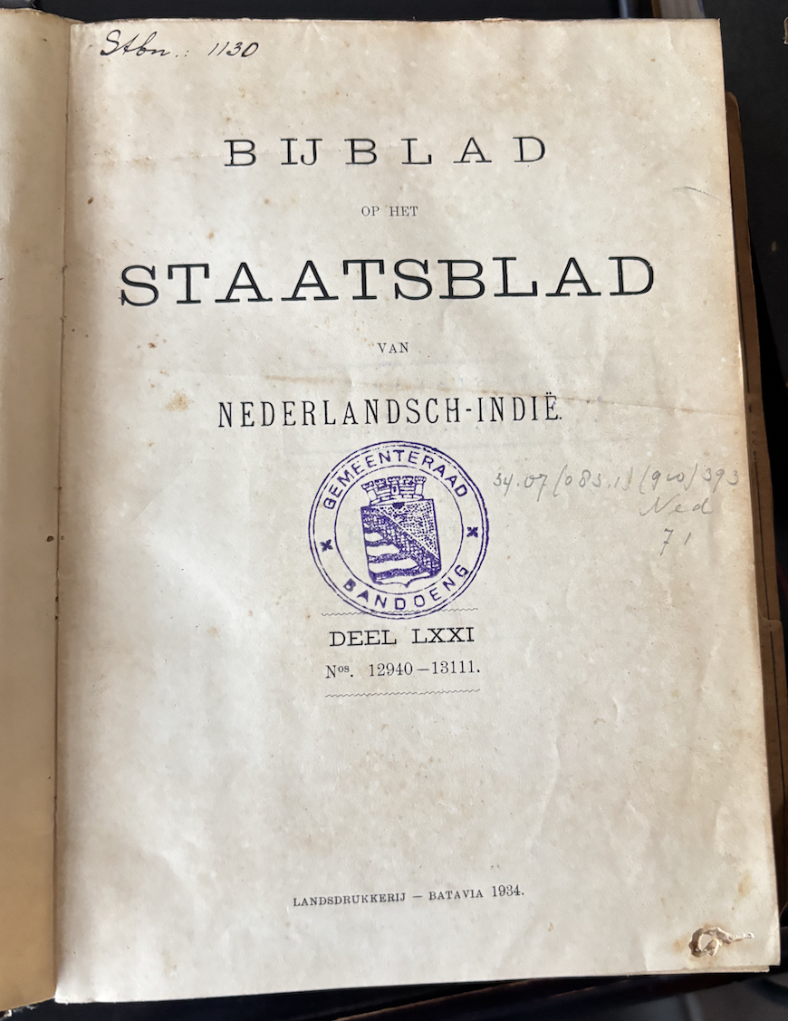 Cover Bijblad Staatsblad Van Neterlandsch-Indie 1934 No. 12940-13111