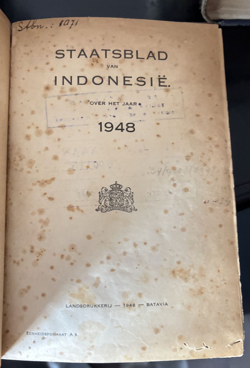 Cover Staatsblad Voor Neterlandsch-Indie 1948 No. 1-100