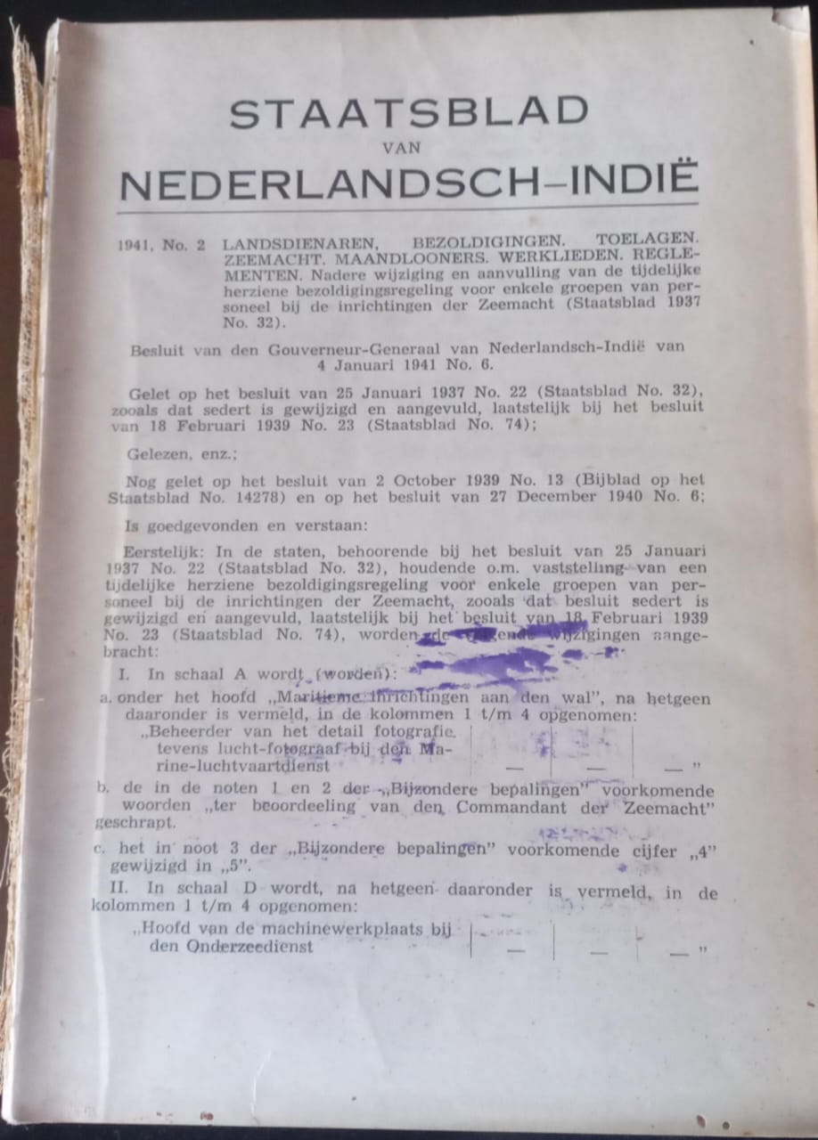 Cover Staatsblad Van Nederlandsch-Indie 1941
