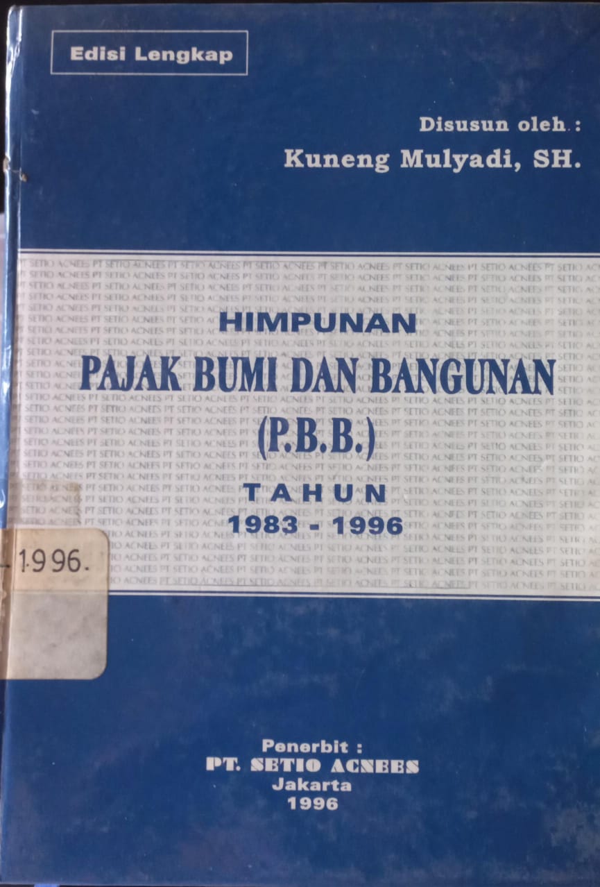 Cover Himpunan Pajak Bumi Dan Bangunan (P.B.B.) Tahun 1983 - 1996