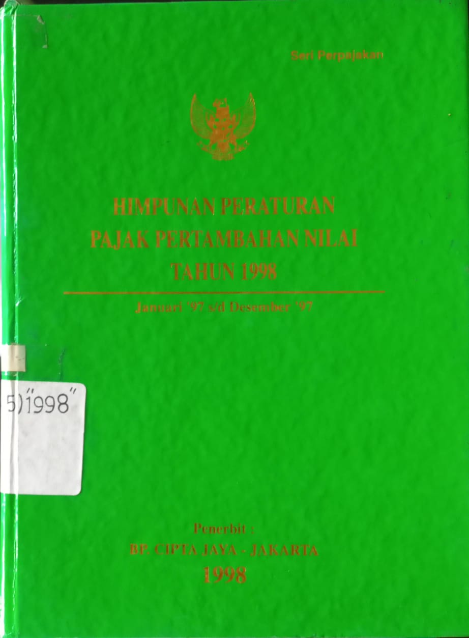 Cover Himpunan Peraturan Pajak Pertambahan Nilai Tahun 1998