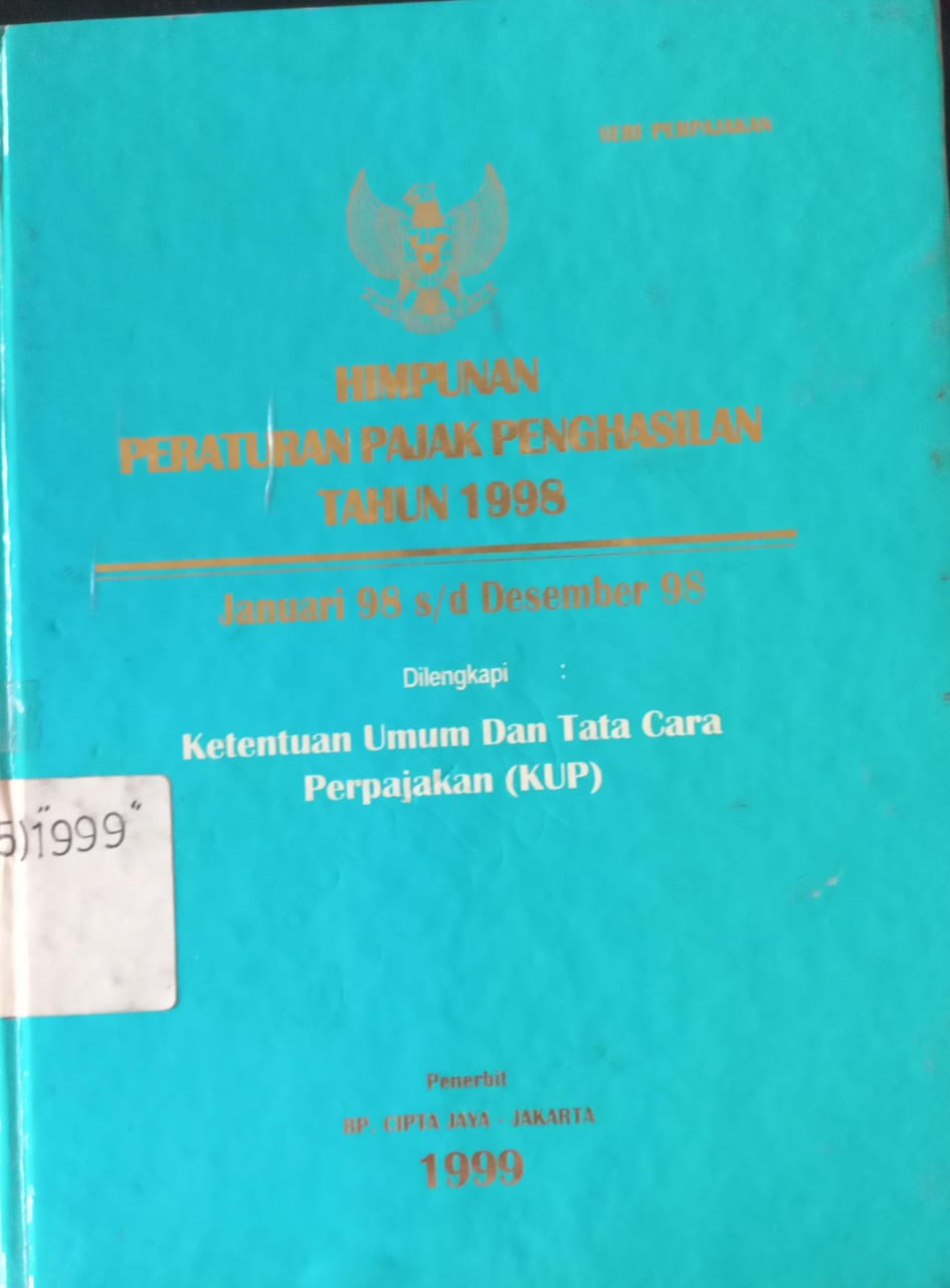 Cover Himpunanan Peraturan Pajak Penghasilan Tahun 1998