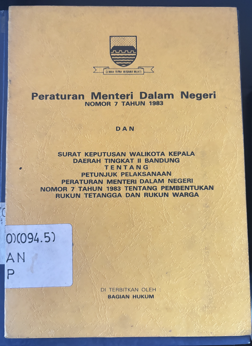 Cover Peraturan Menteri Dalam Negeri Nomor 7 Tahun 1983