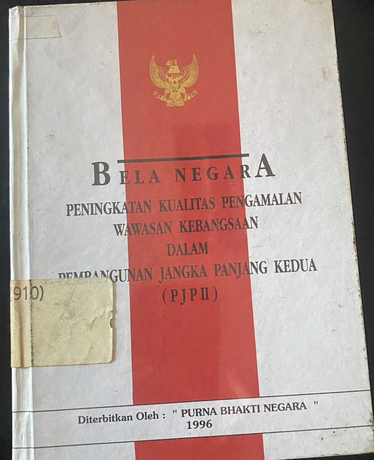 Cover Bela Negara Peningkatan Kualitas Pengalaman Wawasan Kebangsaan dalam Pembangunan Jangka Panjang Kedua (PJPII)