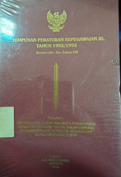 Cover Himpunan Peraturan Kepegawaian RI. Tahun 1992/1993