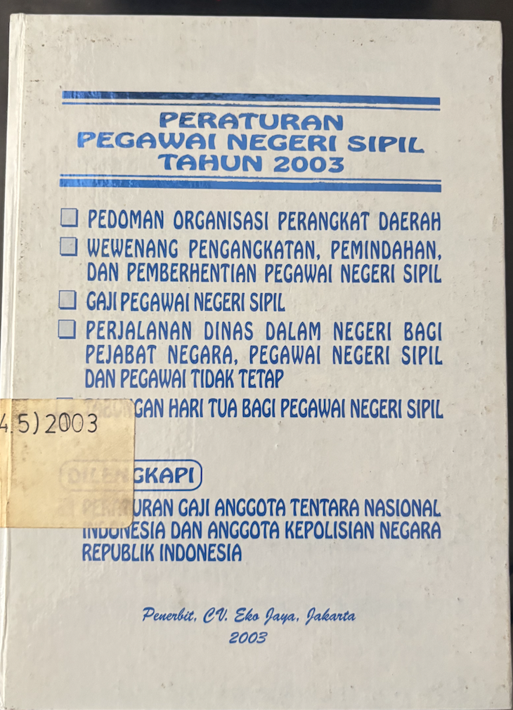 Cover Peraturan Pegawai Negeri Sipil Tahun 2003