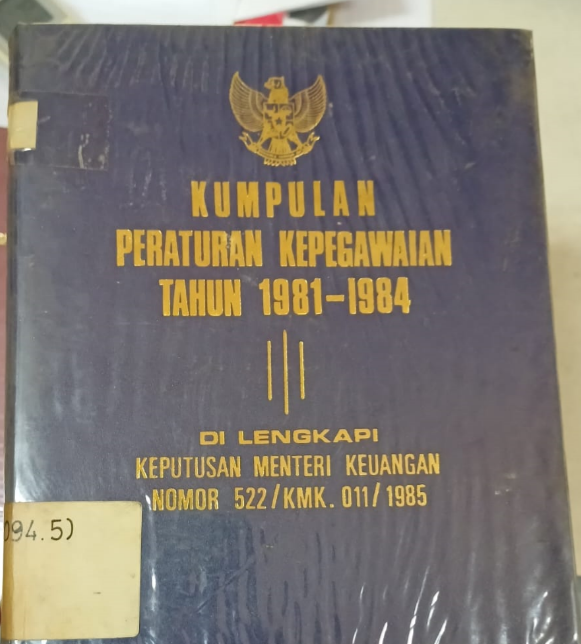 Cover Kumpulan Peraturan Kepegawaian Tahun 1981-1984