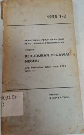 Cover Peraturan-peraturan dan Pengumuman-pengumuman Mengenai Kedudukan Pegawai Negeri