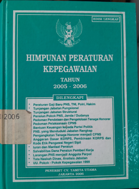 Cover Himpunan Peraturan Kepegawaian Tahun 2005 - 2006