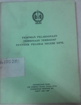 Cover Pedoman Pelaksanaan Pembinaan Terhadap penyidik Pegawai Negeri Sipil