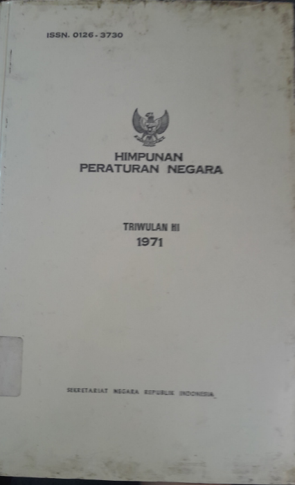 Cover Himpunan Peraturan Negara Triwulan III 1971