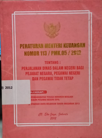 Cover Peraturan Menteri Keuangan Nomor 113/PMK.05/2012