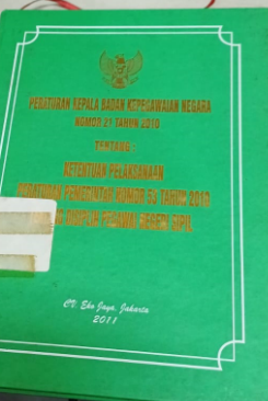 Cover Peraturan Kepala Badan Kepegawaian Negara Nomor 21 Tahun 2010 Tentang : Ketentuan Pelaksanaan Peraturan Pemerintah Nomor 53 Tahun 2010 Tentang Disiplin Pegawai Negeri Sipil