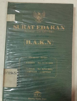 Cover Surat Edaran Nomor : 04/SE/1987 B.A.K.N