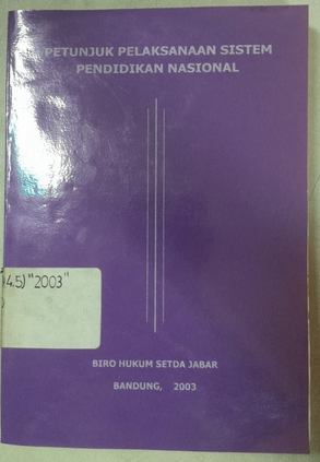 Cover Petunjuk Pelaksanaan Sistem Pendidikan Nasional