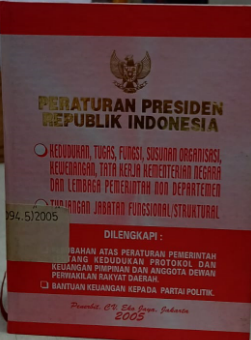Cover Peraturan Presiden Republik Indonesia