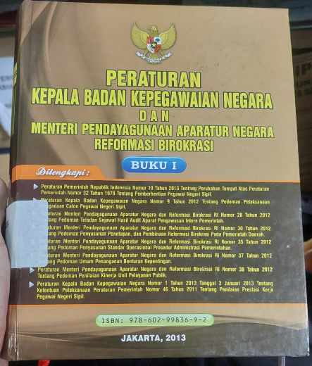 Cover peraturan kepala badan kepegawaian negara dan menteri pendayagunaan aparatur negara reformasi birokrasi Buku 1