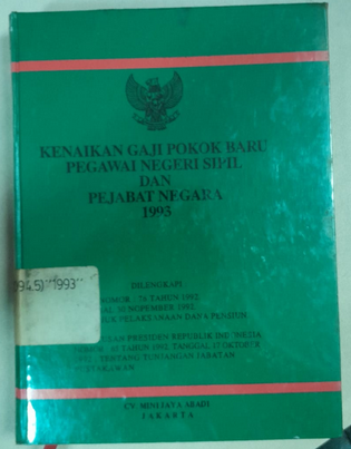 Cover Kenaikan Gaji Pokok Baru Pegawai Negeri Sipil Dan Pejabat Negara 1993