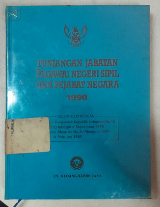Cover Tunjangan Jabatan Pegawai Negeri Sipil Dan Jabatan Negara 1990