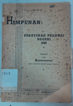 Cover Himpunan Peraturan Pegawai Negeri 1949