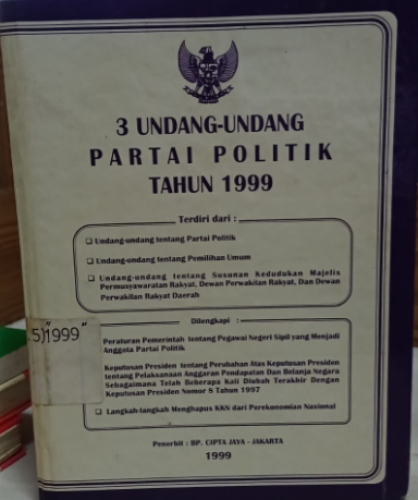 Cover 3 Undang-undang Partai Politik Tahun 1999