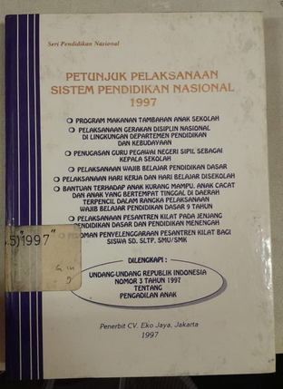Cover Petunjuk Pelaksaan Sistem Pendidikan Nasional 1997