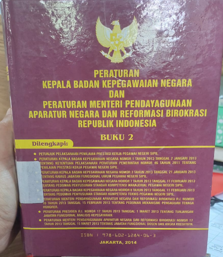 Cover Peraturan Kepala Badan Kepegawaian Negara dan Peraturan Menteri Pendayagunaan Aparatur Negara dan Reformasi Birokrasi Republik Indonesia Buku 2