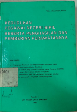 Cover Kedudukan Pegawai Negeri sipil Beserta Penghasilan Dan Pemberian Perawatannya