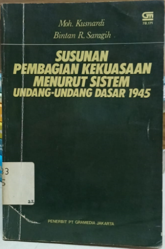 Cover Susunan Pembagian Kekuasaan Menurut Sistem Undang-undang Dasar 1945