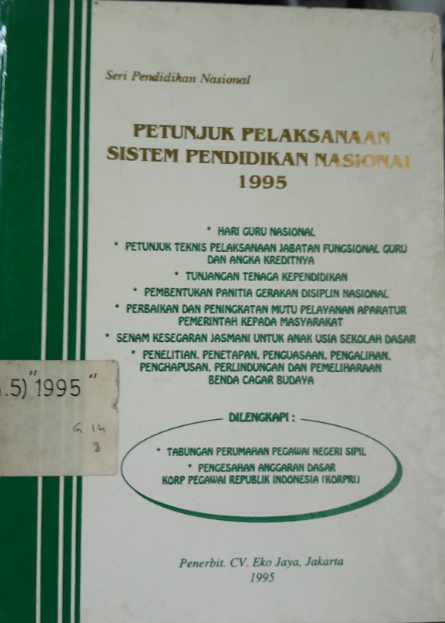 Cover Petunjuk Pelaksanaan Sistem Pendidikan Nasional 1995