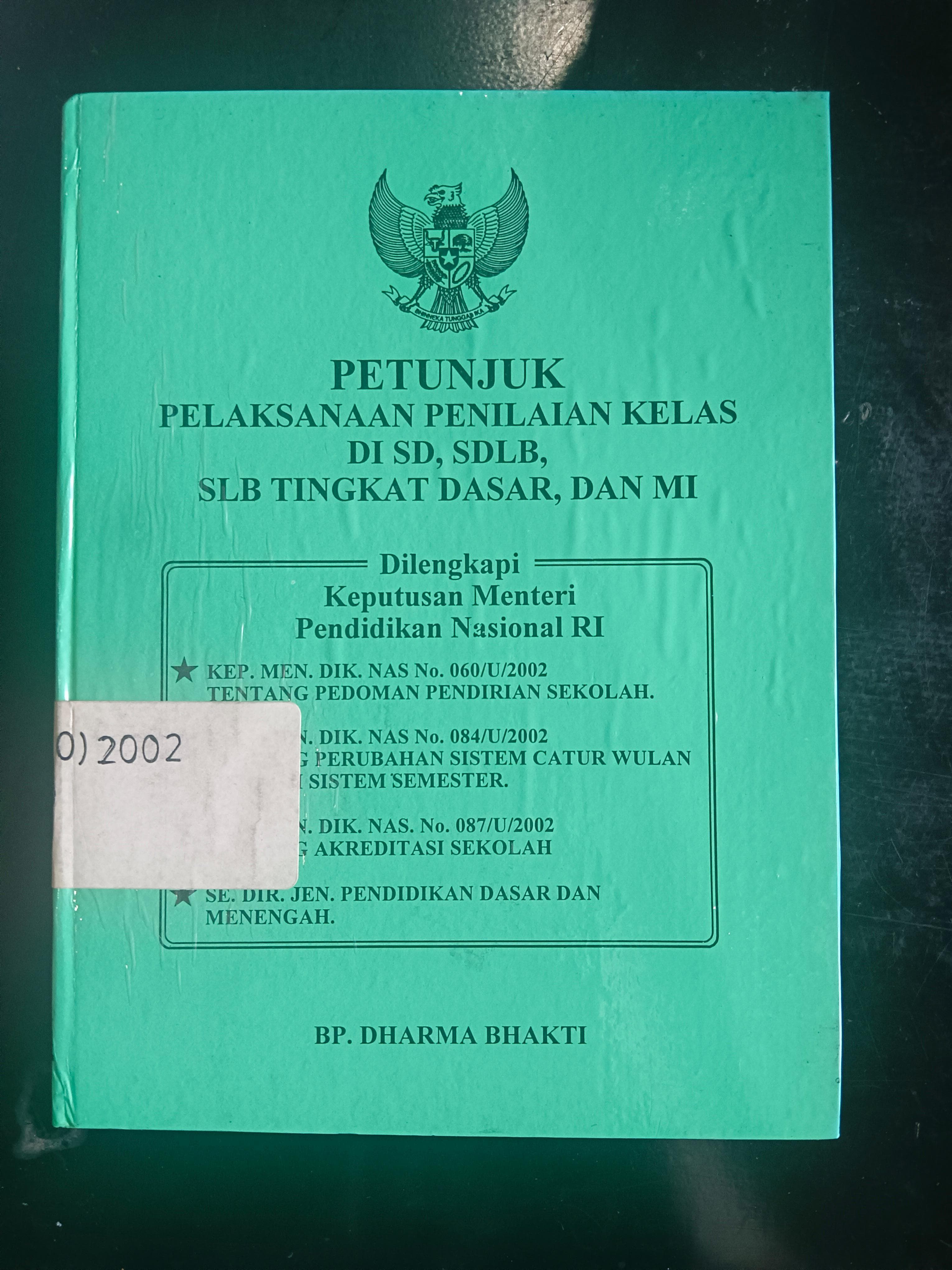 Cover Petunjuk Pelaksanaan Penilaian Kelas di SD, SDLB, SLB Tingkat Dasar, Dan MI