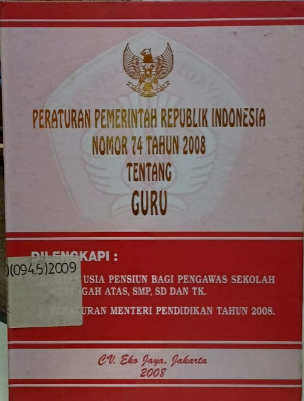 Cover Peraturan Pemerintah Republik Indonesia Nomor 74 Tahun 2008 Tentang Guru