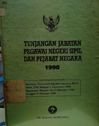 Cover Tunjangan Jabatan Pegawai Negeri Sipil dan Pejabat Negara 1990