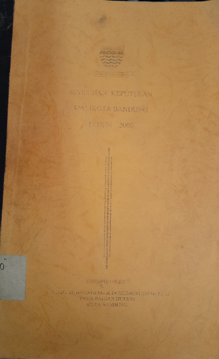 Cover Himpunan Keputusan Walikota Bandung Tahun 2000