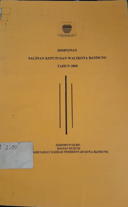 Cover Himpunan Salinan Keputusan Walikota Bandung Tahun 2000